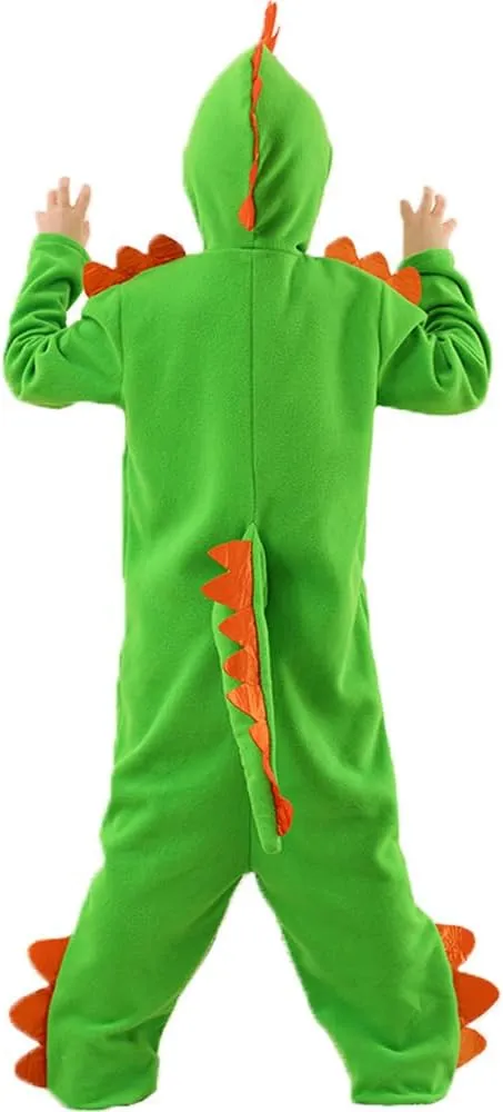 Girls Boys Animal Onesie Romper, Flannel Dino Jumpsuit One-Piece perm capability discipline sinuous Halloween Party yolsun Dinosaur Costume Kids, 