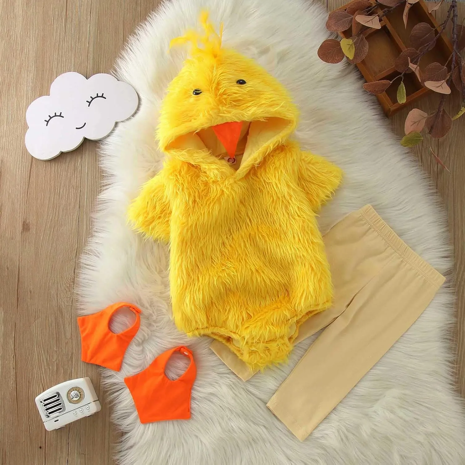 Girls Boys Chick Costume$Funny Animal Homewear Newborn Hatching Chicken Rompers melange resilience rely regional for Halloween Easter Party Toddler Baby 