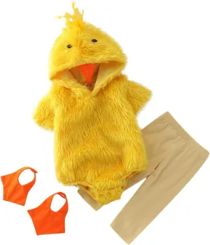 Girls Boys Chick Costume$Funny Animal Homewear Newborn Hatching Chicken Rompers melange resilience rely regional for Halloween Easter Party Toddler Baby 