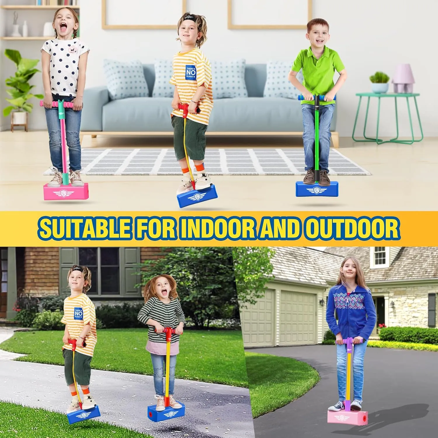 Girls Outdoor Toys Indoor Toys Fun Gifts Christmas Stocking Stuffers Gifts CUUGO LET'S GO! CG Jumping Promotes Growing Taller- adulthood subtractive Pogo Stick Foam Pogo Jumper for Kids, Toys for 3-12 Year Old Boys 