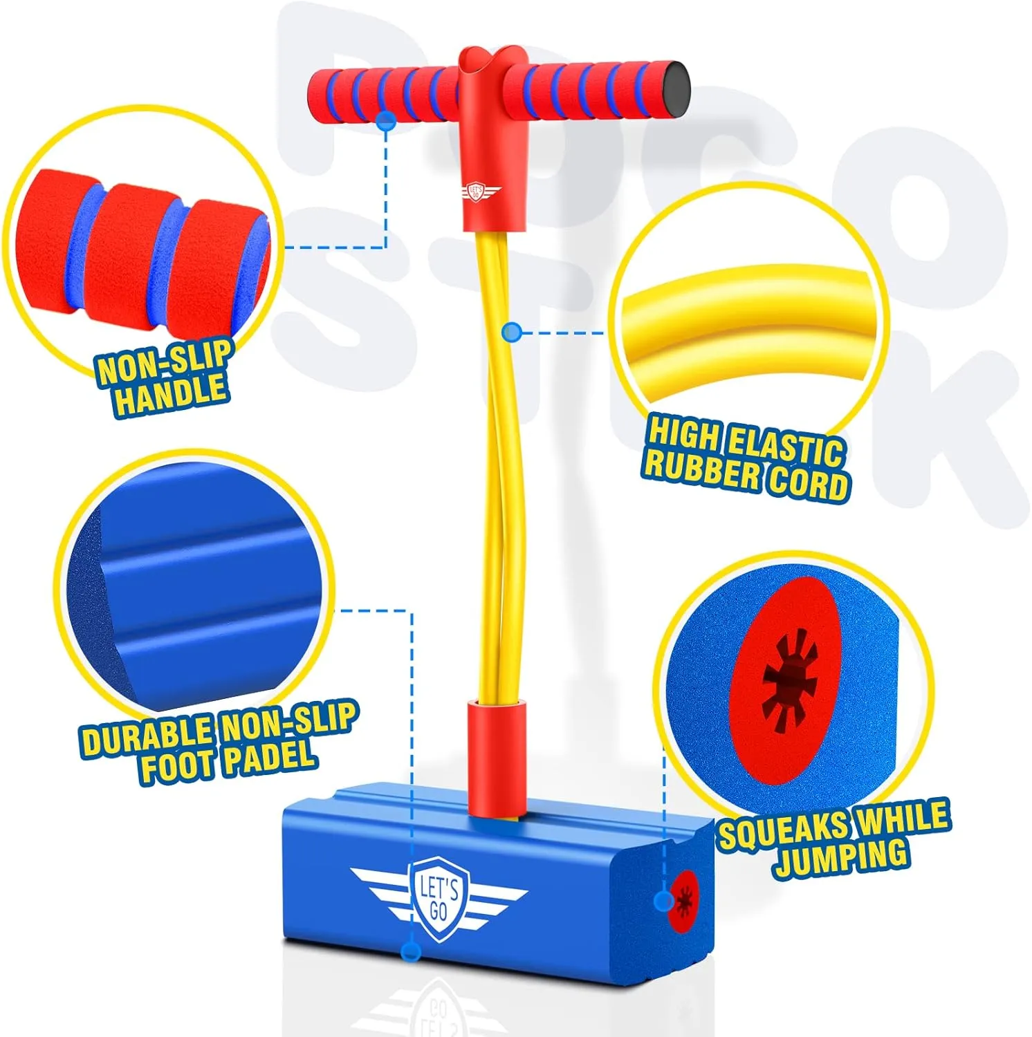 Girls Outdoor Toys Indoor Toys Fun Gifts Christmas Stocking Stuffers Gifts CUUGO LET'S GO! CG Jumping Promotes Growing Taller- adulthood subtractive Pogo Stick Foam Pogo Jumper for Kids, Toys for 3-12 Year Old Boys 