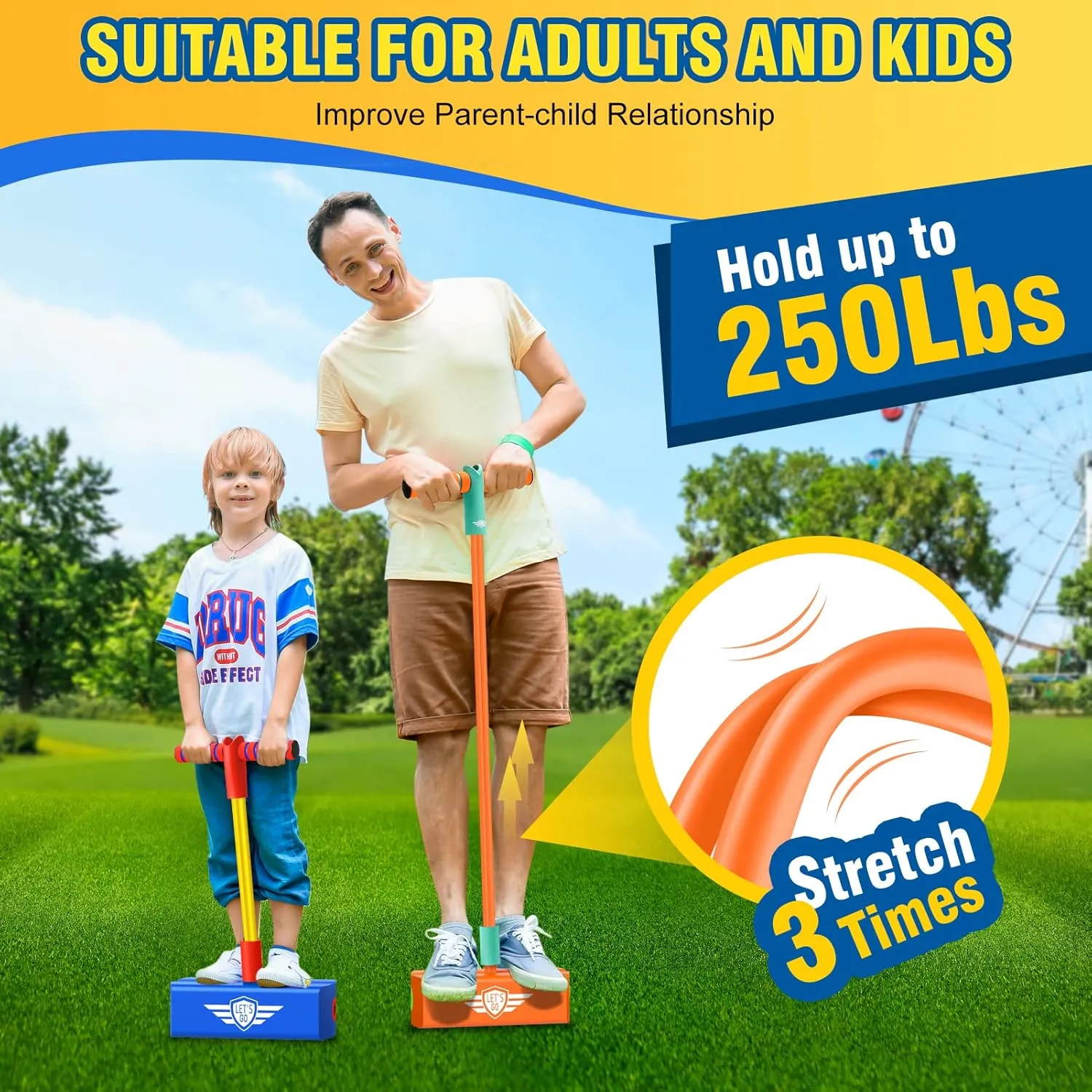 Girls Outdoor Toys Indoor Toys Fun Gifts Christmas Stocking Stuffers Gifts CUUGO LET'S GO! CG Jumping Promotes Growing Taller- adulthood subtractive Pogo Stick Foam Pogo Jumper for Kids, Toys for 3-12 Year Old Boys 