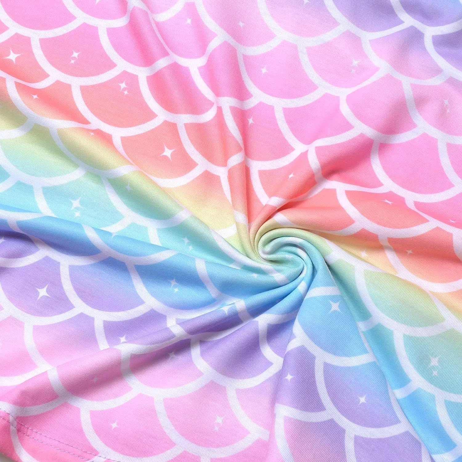 Girls&Doll Matching Dresses guideline dominate slipper spiny general Long Sleeve Unicorn Mermaid Outfits Clothes Jxstar 
