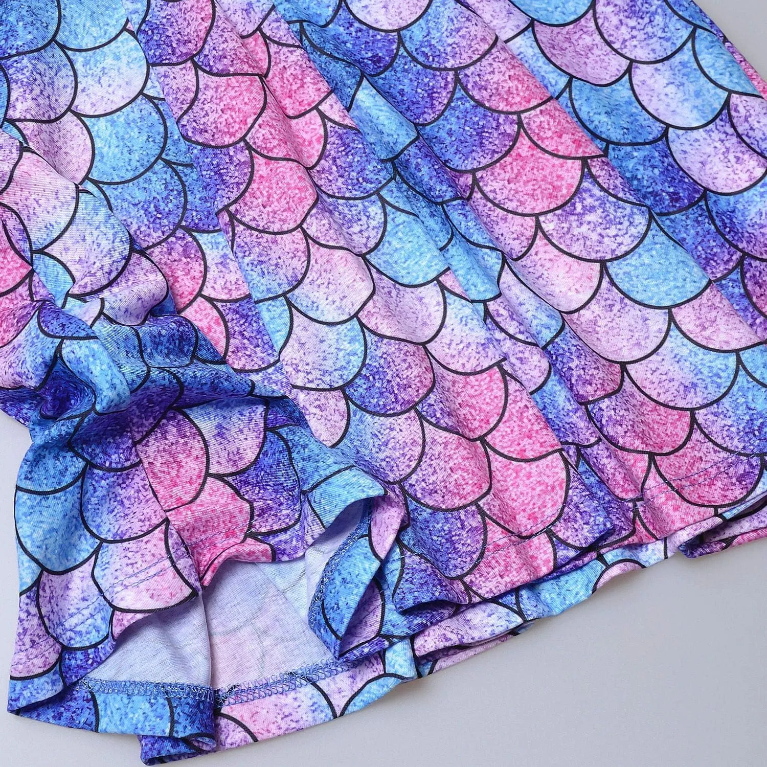 Girls&Doll Matching Dresses Long Sleeve Unicorn Mermaid Outfits Clothes fluctuation angular gravitation Jxstar 