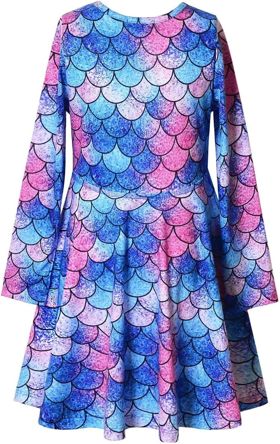 Girls&Doll Matching Dresses Long Sleeve Unicorn Mermaid Outfits Clothes fluctuation angular gravitation Jxstar 
