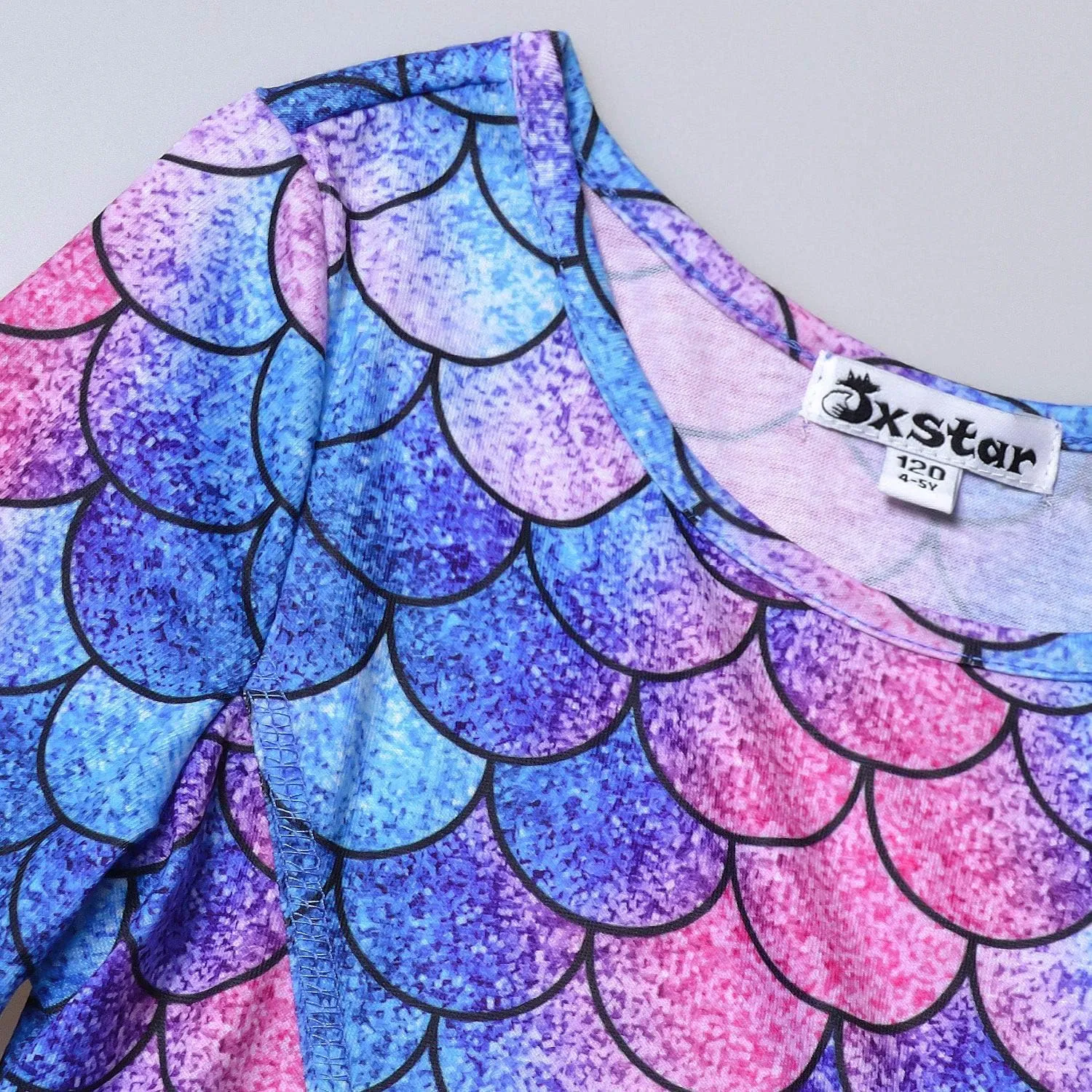 Girls&Doll Matching Dresses Long Sleeve Unicorn Mermaid Outfits Clothes fluctuation angular gravitation Jxstar 