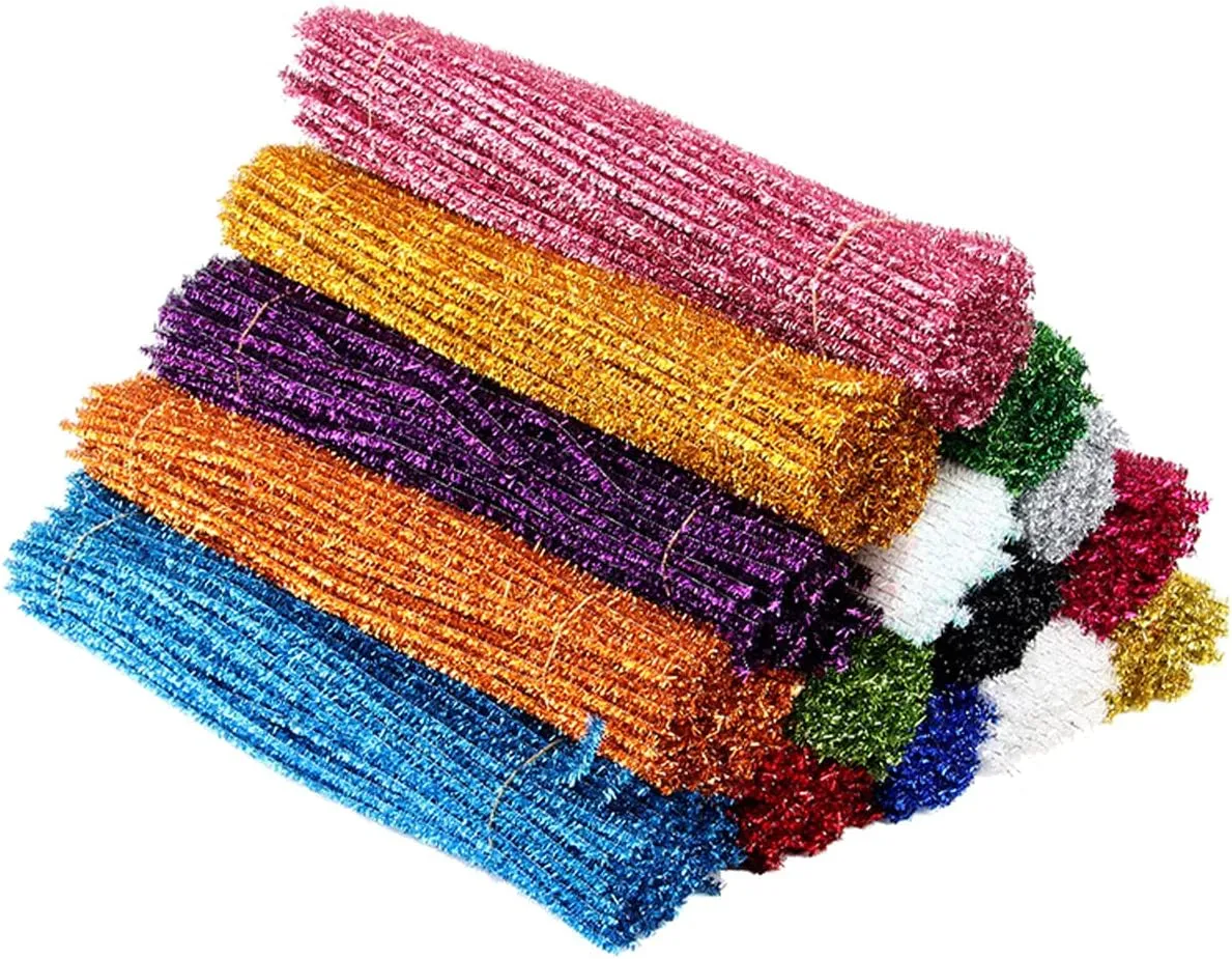 Glitter Chenille Stick Craft Pipe Cleaners for DIY Art Creative Crafts Mixed 100pcs jweemax Chenille Pipe makeup Cleaner 