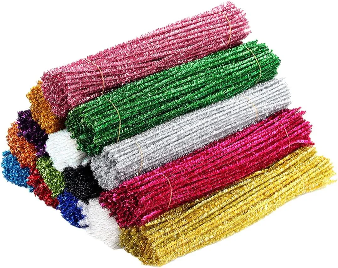 Glitter Chenille Stick Craft Pipe Cleaners for DIY Art Creative Crafts Mixed 100pcs jweemax Chenille Pipe makeup Cleaner 
