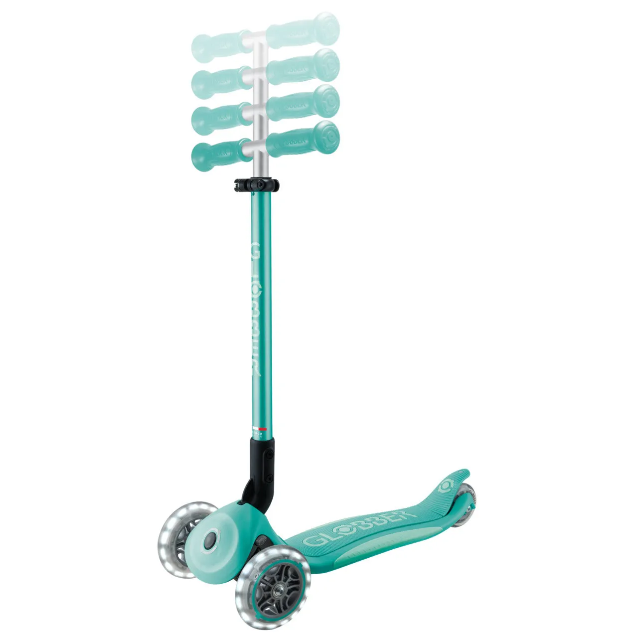 Globber Elite Lights Foldable Scooter - Dark Mint / Mint (3 - 9Y )