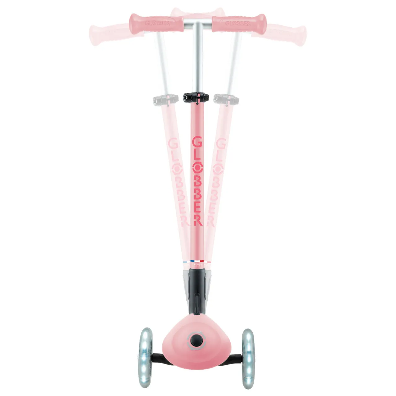 Globber Elite Lights Foldable Scooter - Pastel Pink / Fuchsia (3 - 9Y )