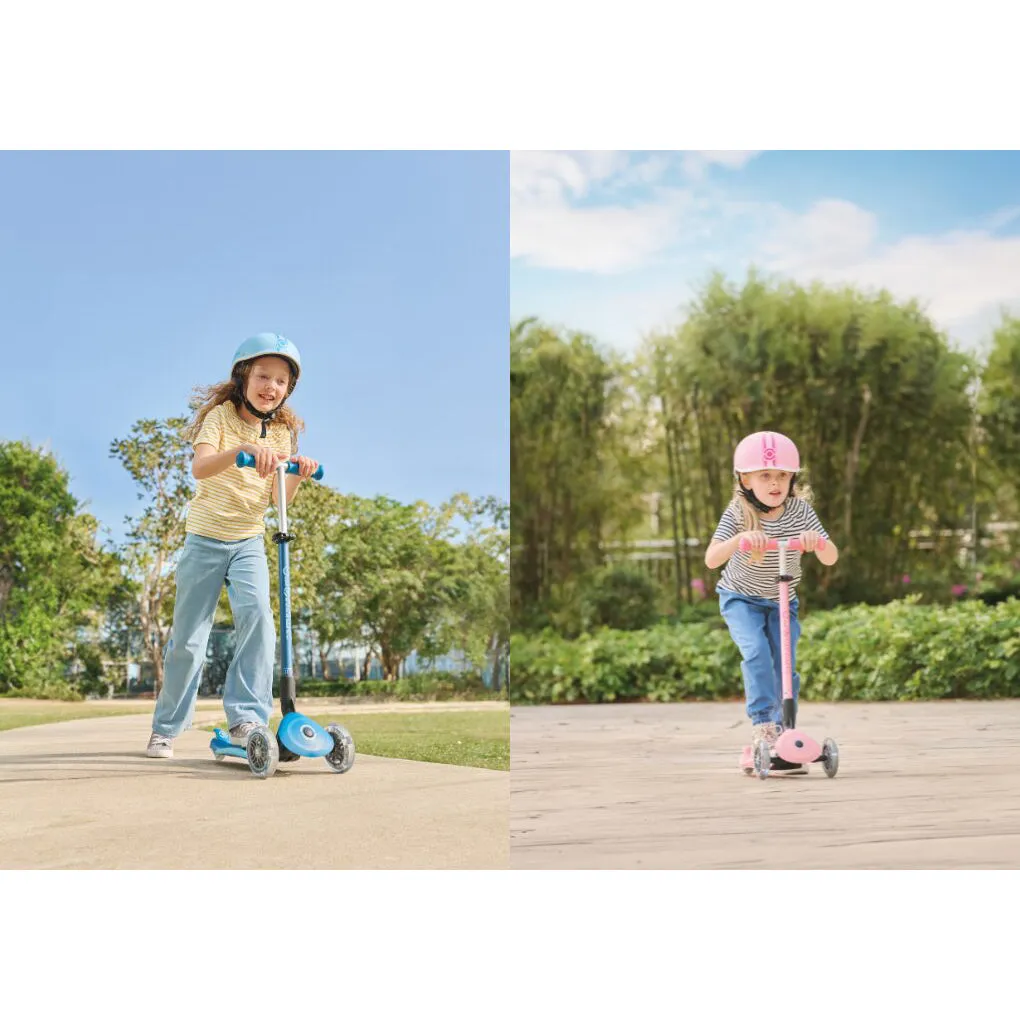 Globber Elite Lights Foldable Scooter - Pastel Pink / Fuchsia (3 - 9Y )