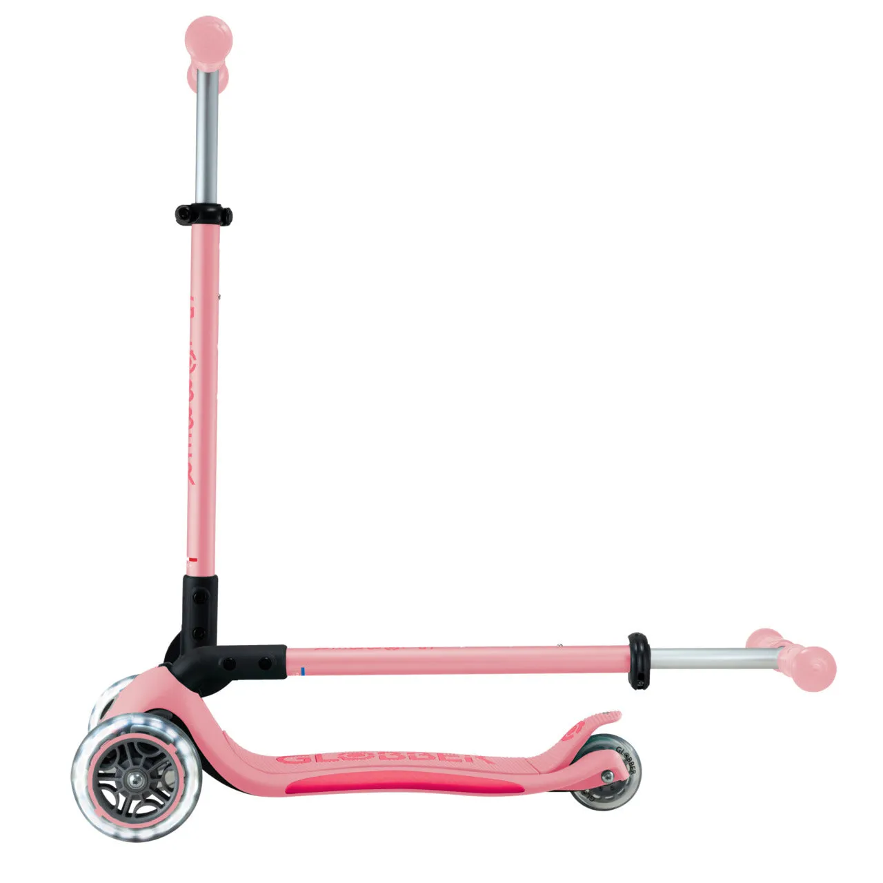Globber Elite Lights Foldable Scooter - Pastel Pink / Fuchsia (3 - 9Y )