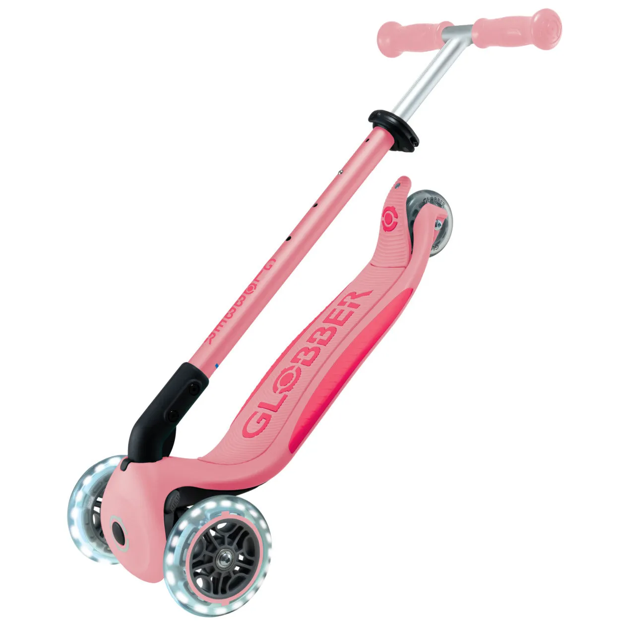 Globber Elite Lights Foldable Scooter - Pastel Pink / Fuchsia (3 - 9Y )