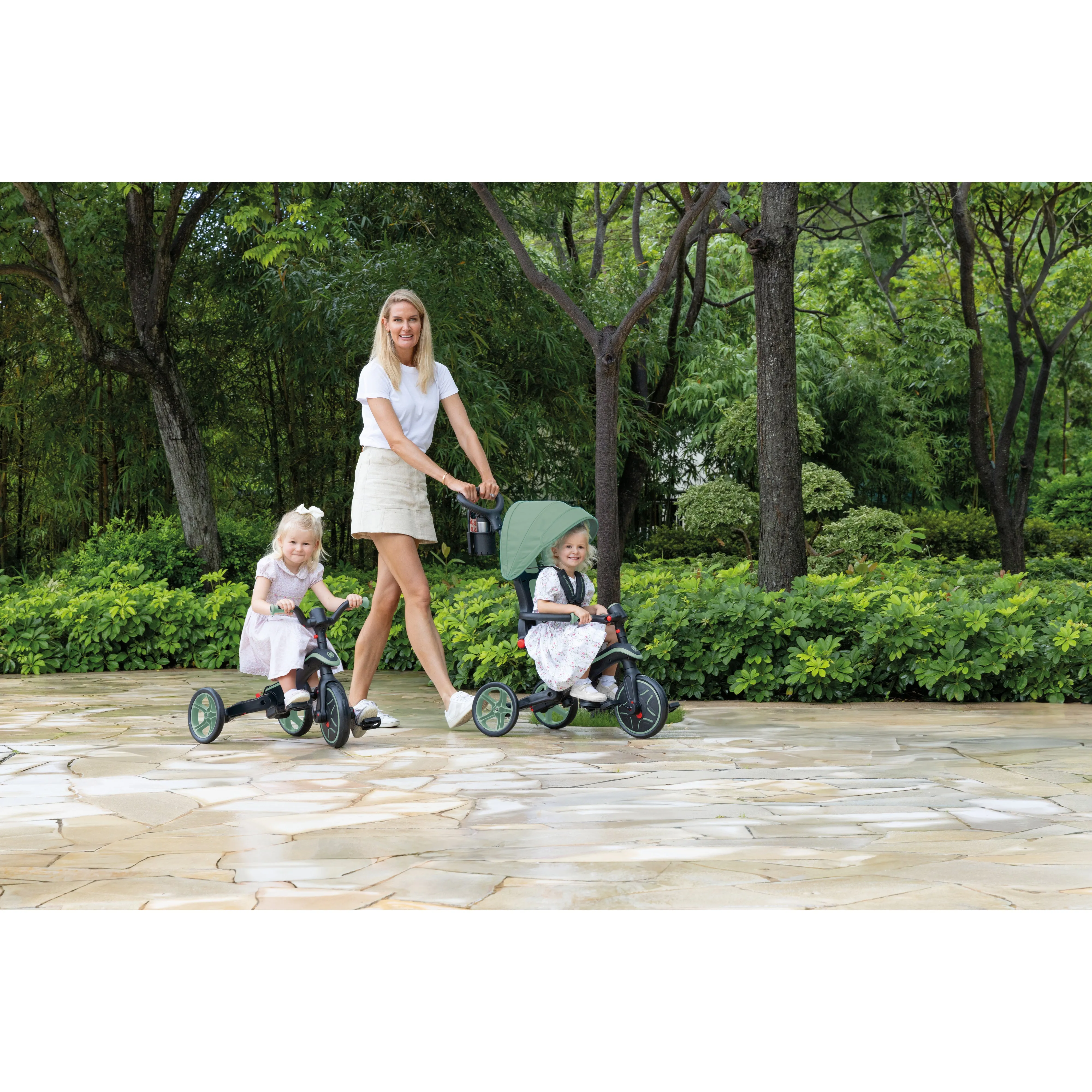 Globber Explorer Trike 4-In-1 - Mint (New Canopy, New Handlebar, New Handlegrip Skin) (10M - 5Y)