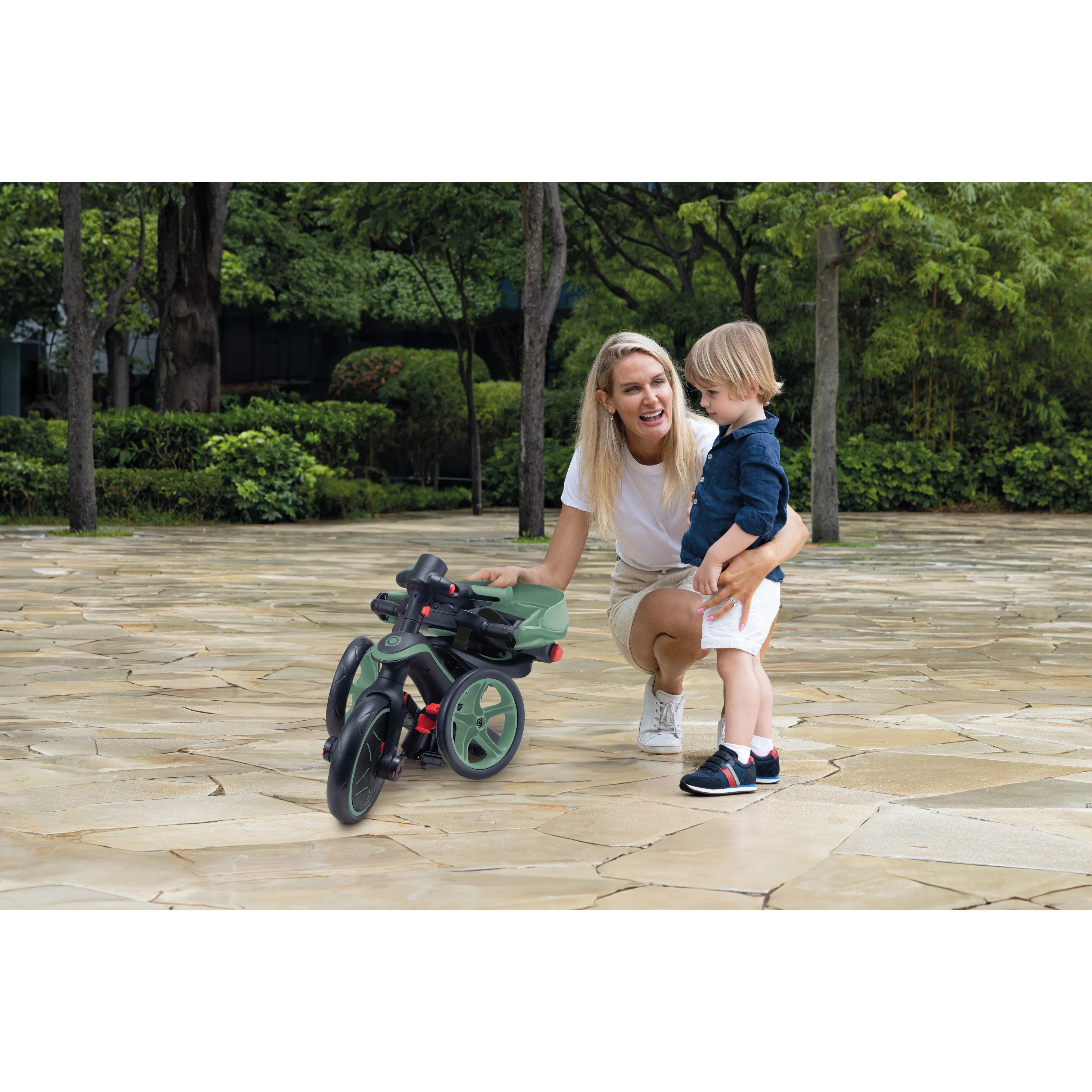 Globber Explorer Trike 4-In-1 - Mint (New Canopy, New Handlebar, New Handlegrip Skin) (10M - 5Y)