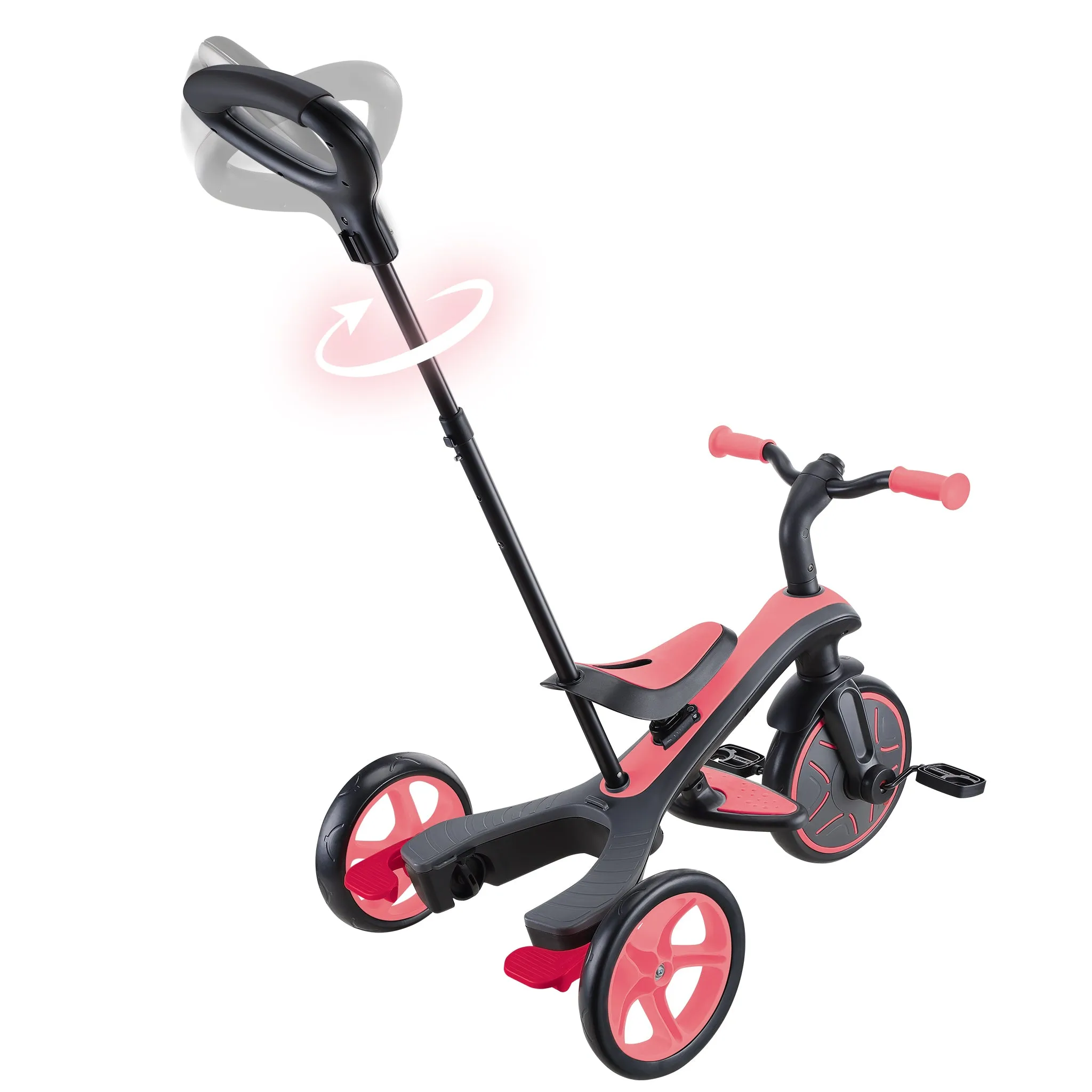 Globber Explorer Trike 4-In-1 - Pink (New Canopy, New Handlebar, New Handlegrip Skin) (10M - 5Y)