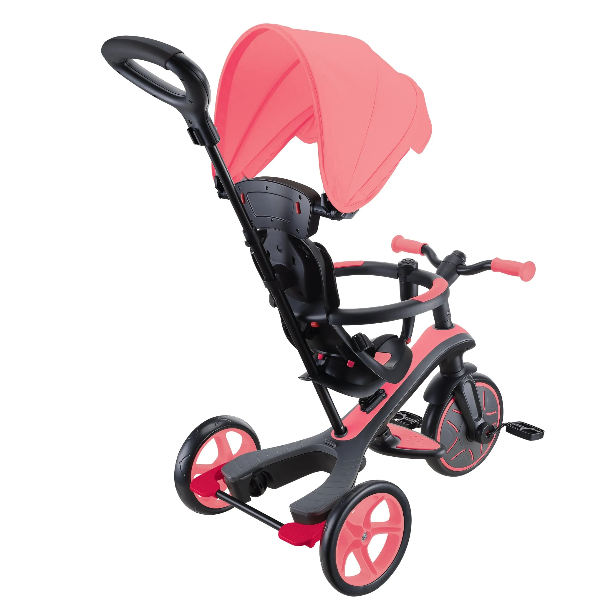 Globber Explorer Trike 4-In-1 - Pink (New Canopy, New Handlebar, New Handlegrip Skin) (10M - 5Y)