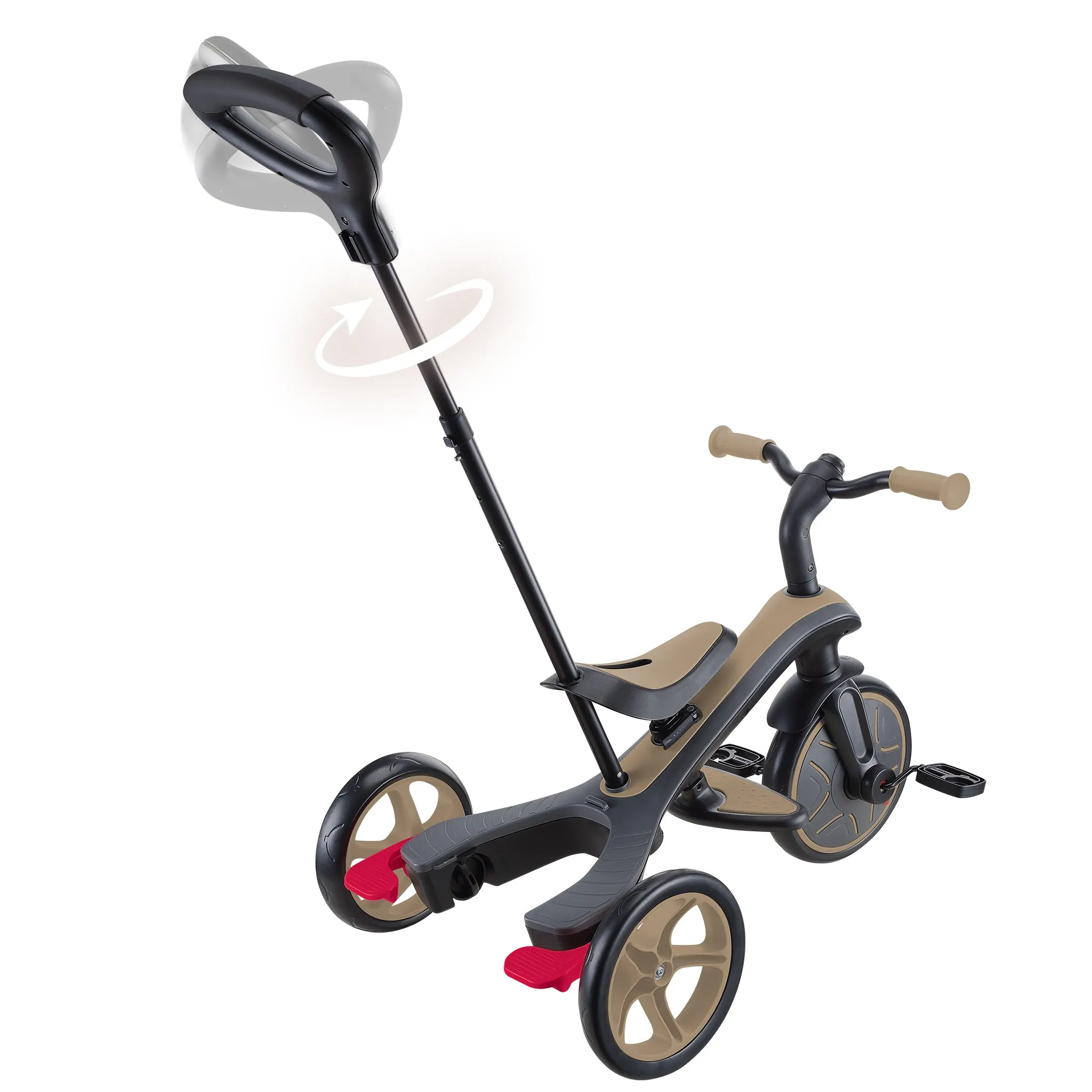 Globber Explorer Trike 4-In-1 - Sand (New Canopy, New Handlebar, New Handlegrip Skin) (10M - 5Y)