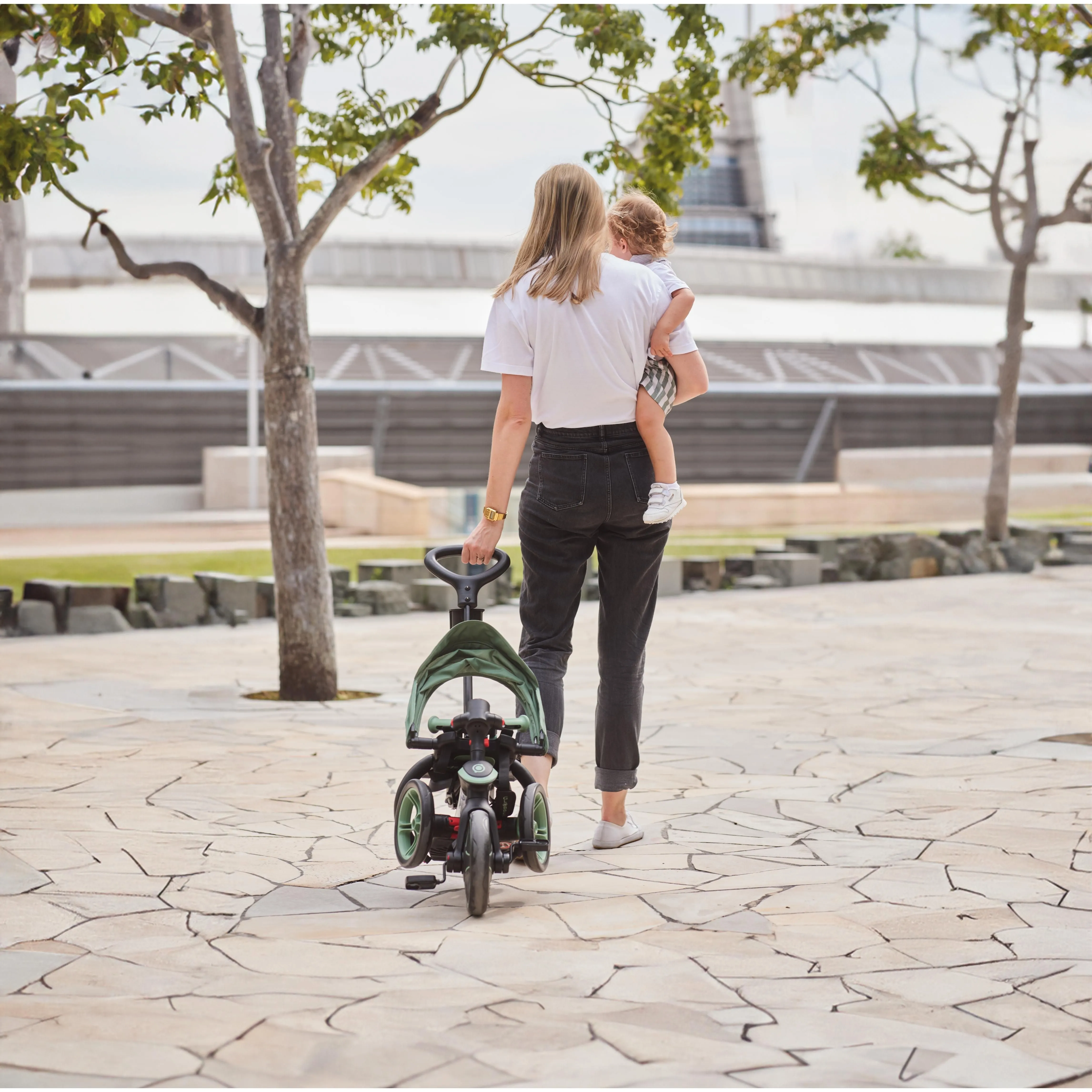 Globber Explorer Trike Foldable 4-In-1 - Olive (10M - 5Y)