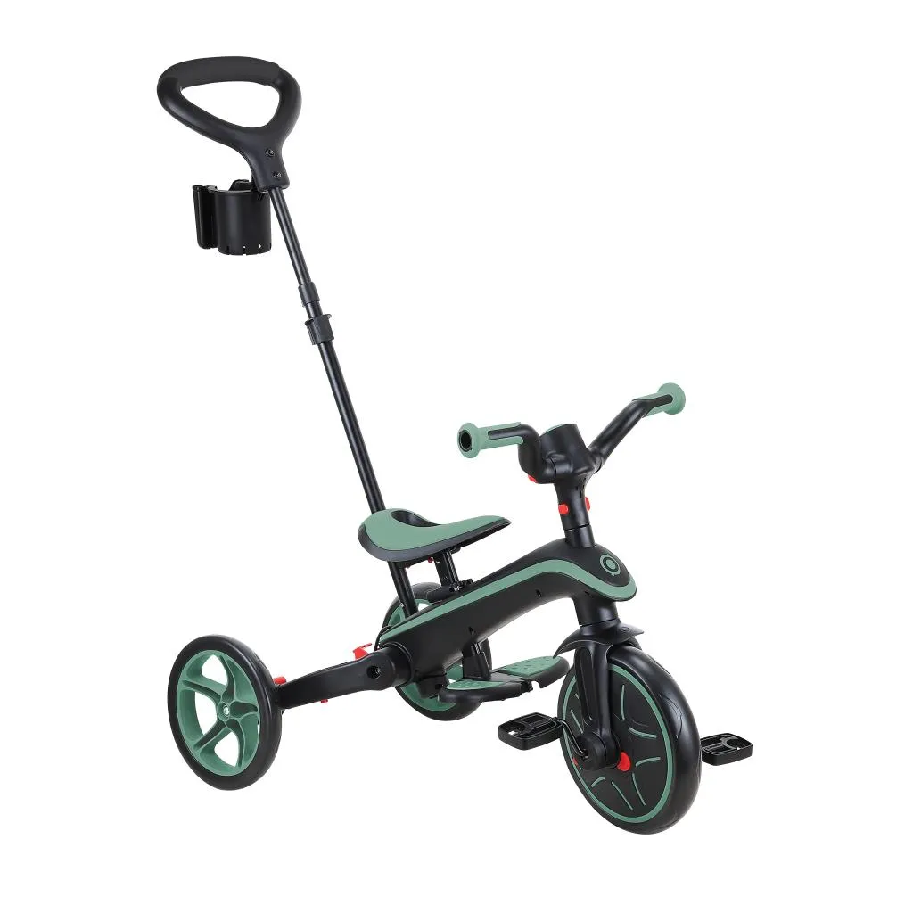 Globber Explorer Trike Foldable 4-In-1 - Olive (10M - 5Y)