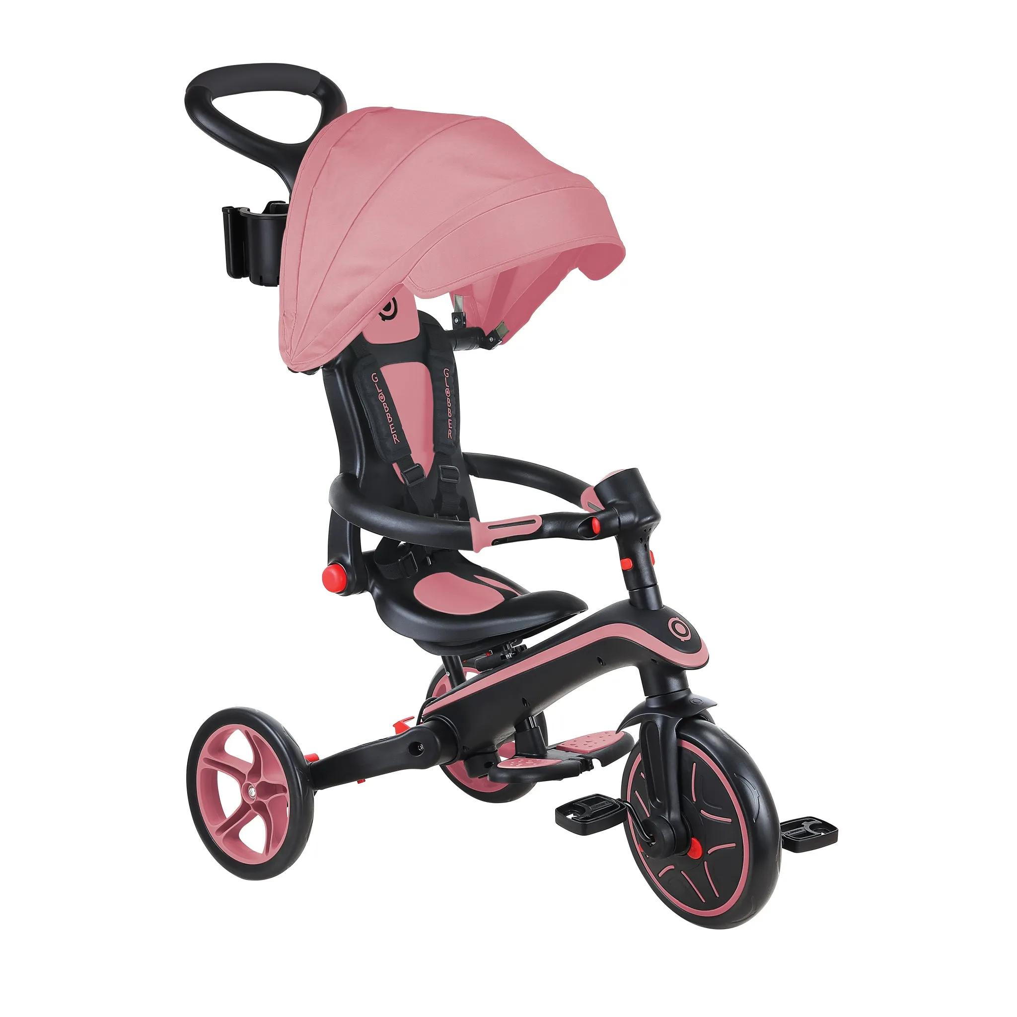 Globber Explorer Trike Foldable 4-In-1 - Pink (10M - 5Y)