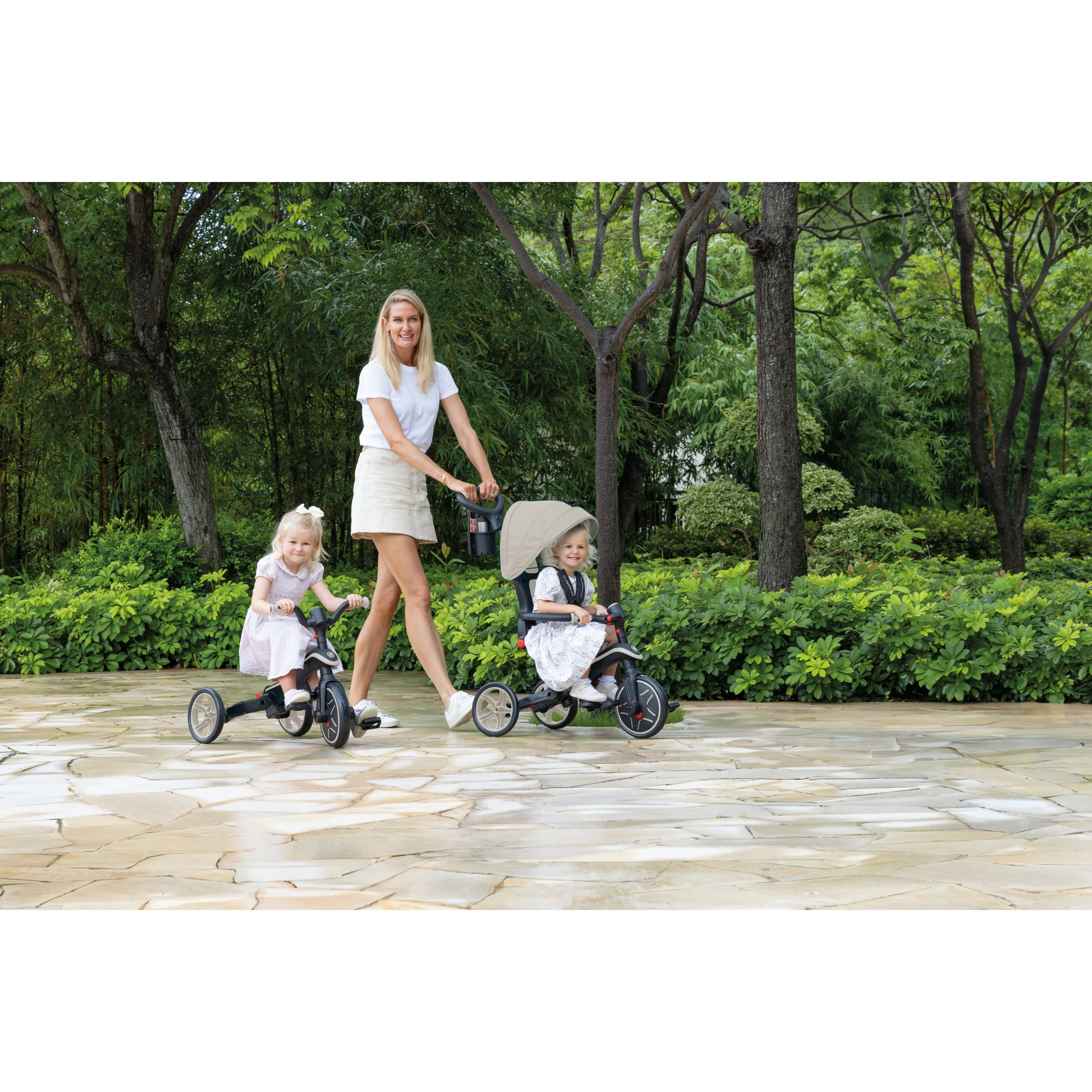 Globber Explorer Trike Foldable 4-In-1 - Taupe (10M - 5Y)