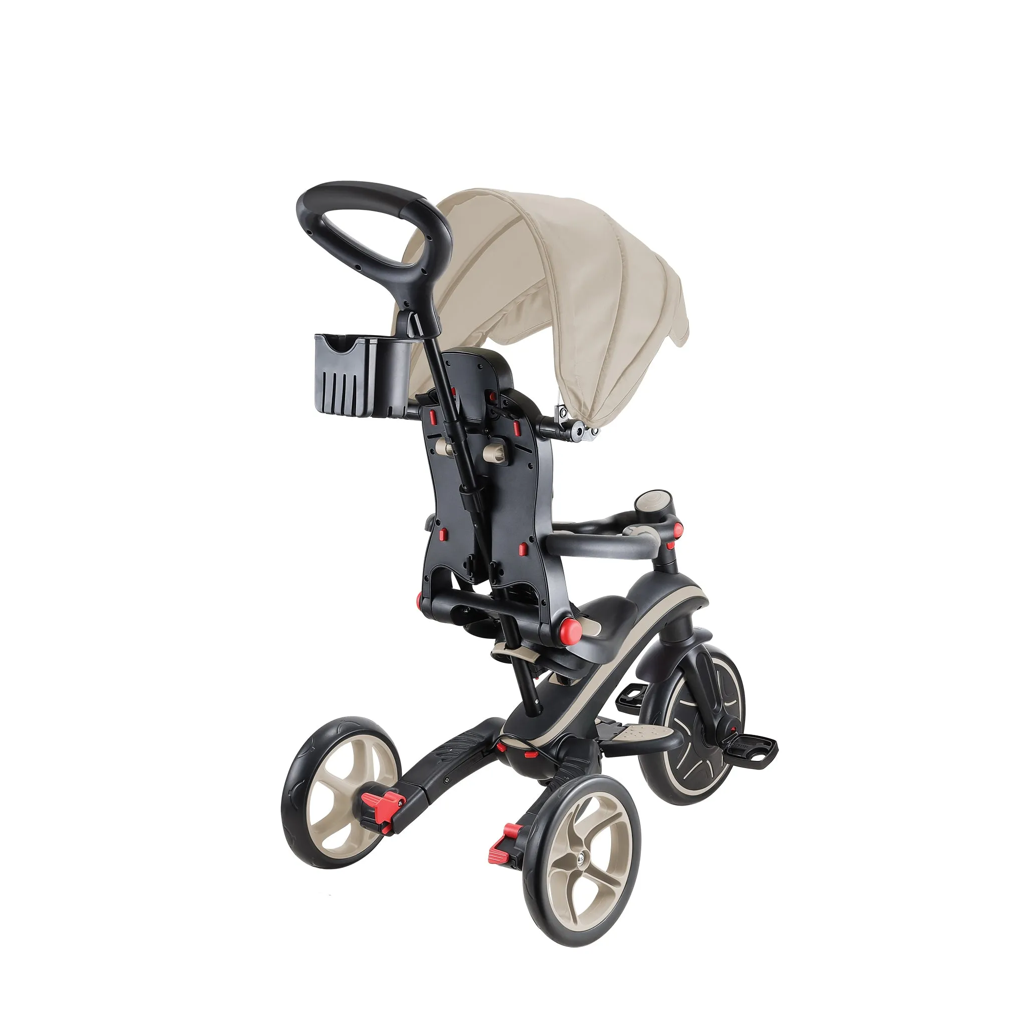Globber Explorer Trike Foldable 4-In-1 - Taupe (10M - 5Y)