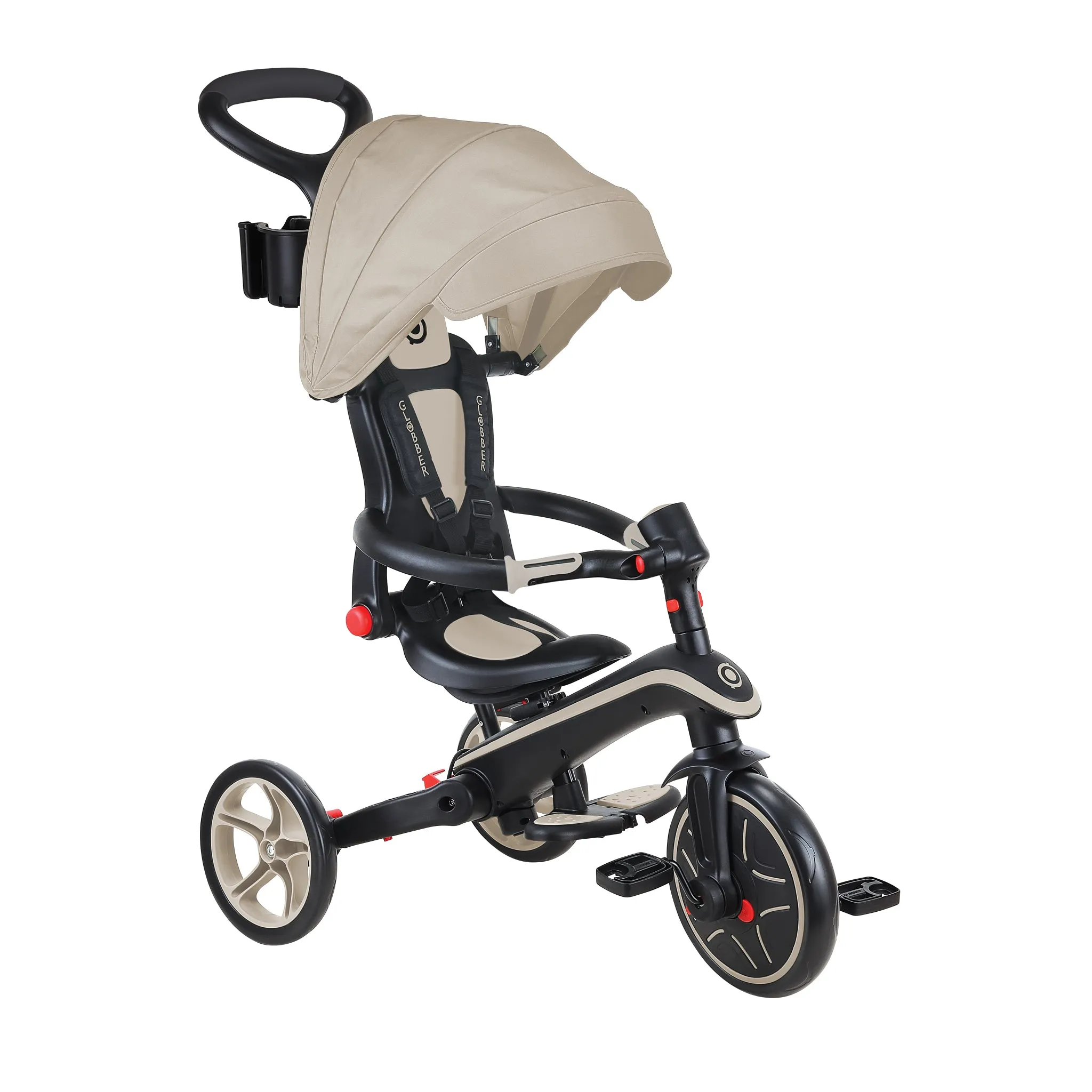 Globber Explorer Trike Foldable 4-In-1 - Taupe (10M - 5Y)