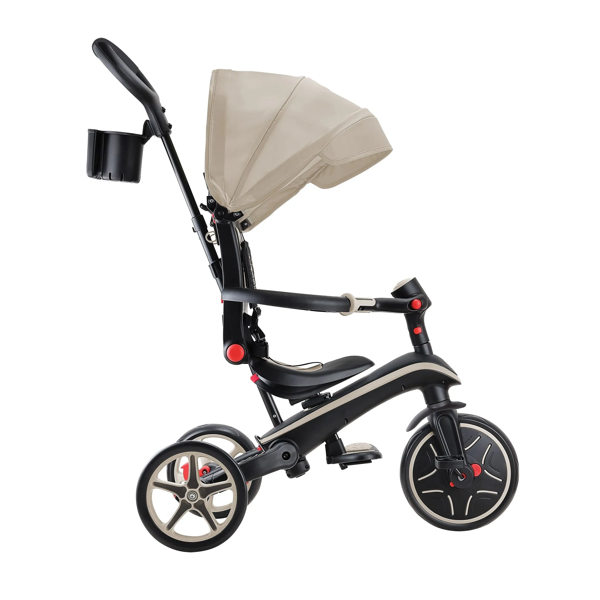 Globber Explorer Trike Foldable 4-In-1 - Taupe (10M - 5Y)