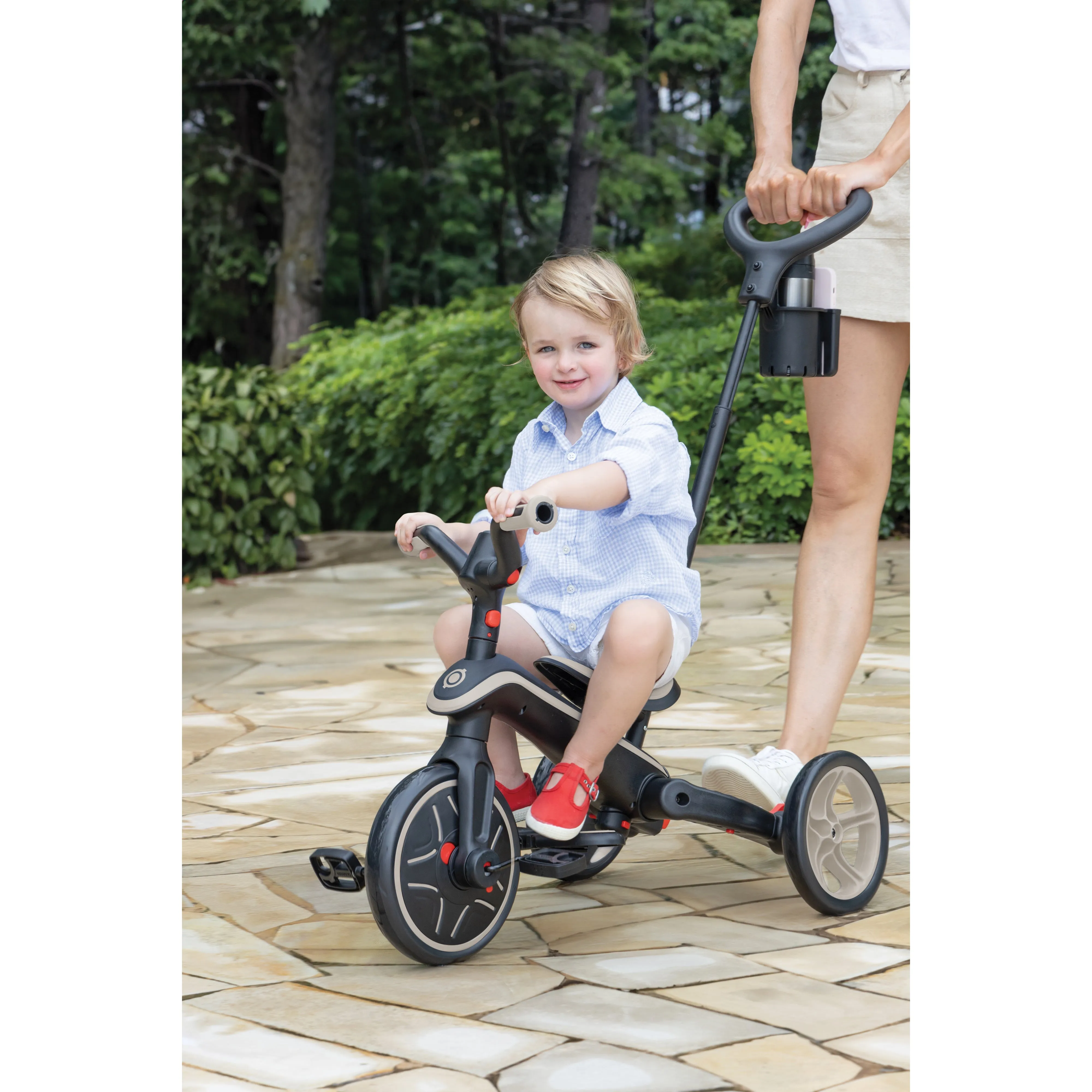 Globber Explorer Trike Foldable 4-In-1 - Taupe (10M - 5Y)