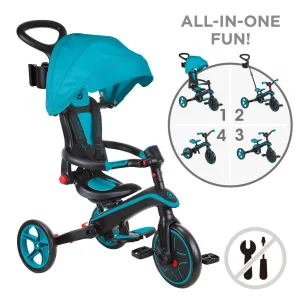 Globber Explorer Trike Foldable 4-In-1 - Teal (10M - 5Y)