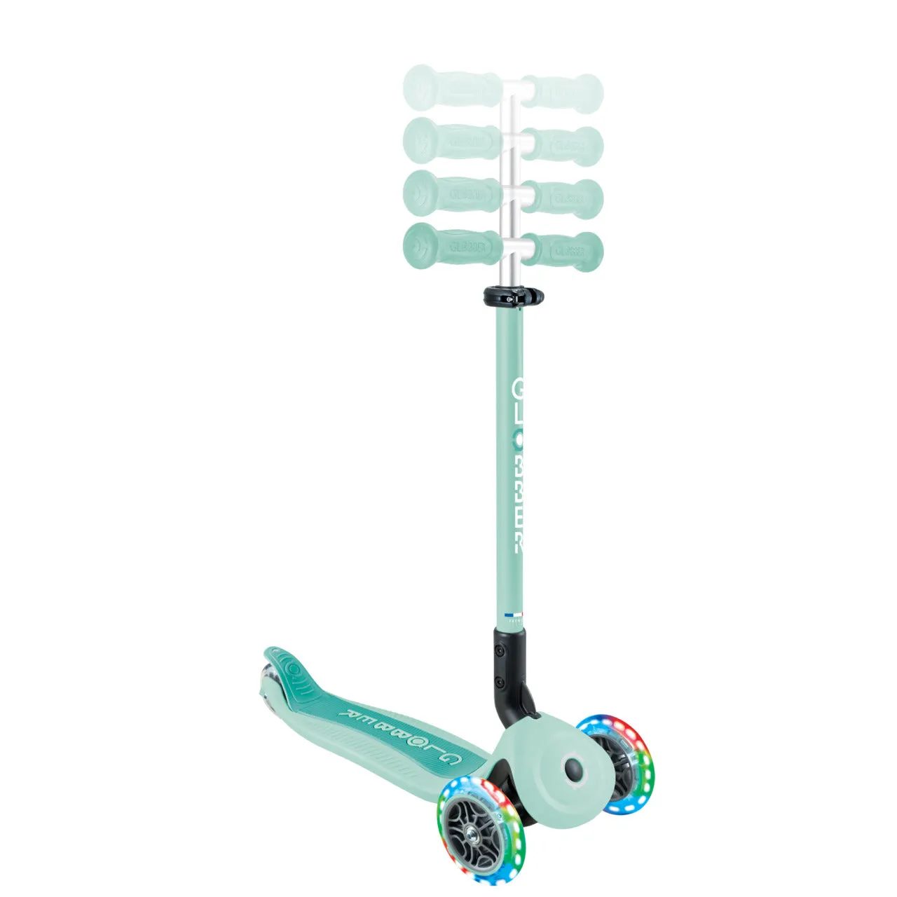 Globber Go Up Active Lights Foldable Scooter - Mint / Dark Mint (15M - 9Y )