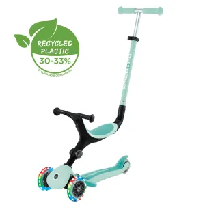 Globber Go Up Active Lights Foldable Scooter - Mint / Dark Mint (15M - 9Y )