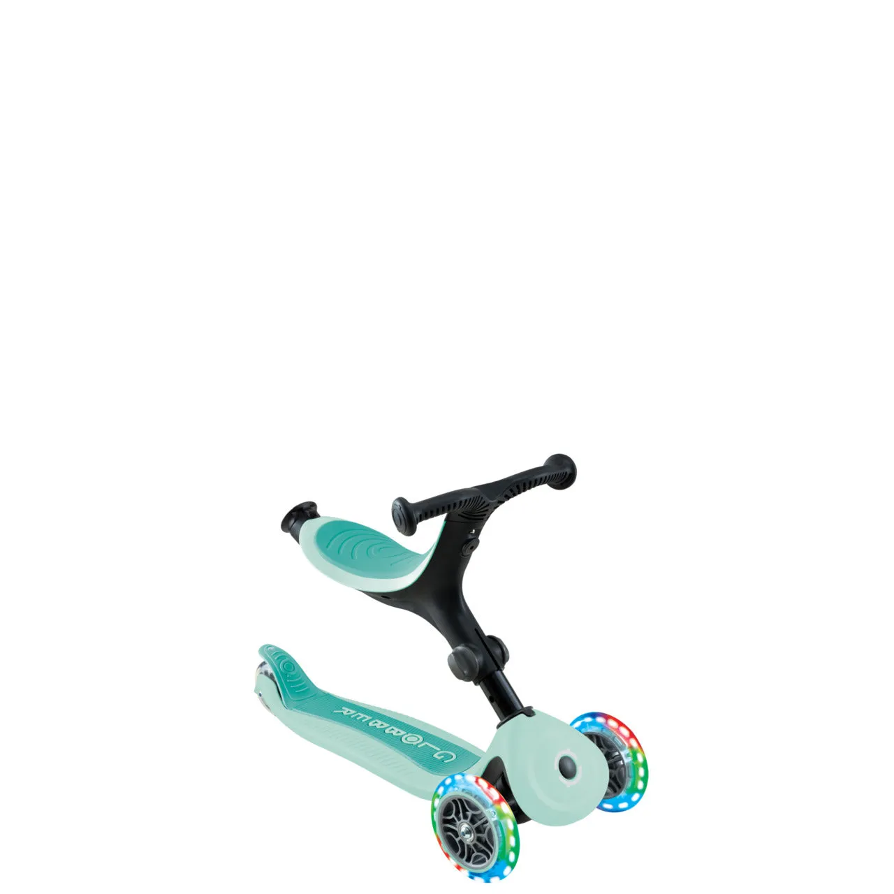 Globber Go Up Active Lights Foldable Scooter - Mint / Dark Mint (15M - 9Y )