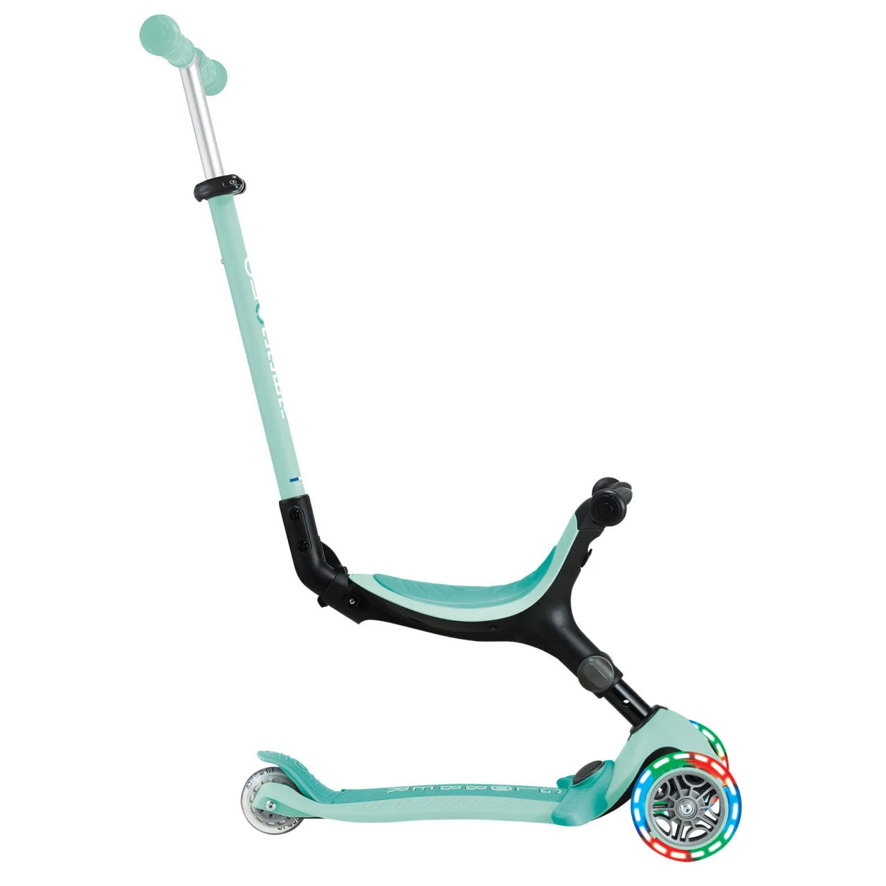 Globber Go Up Active Lights Foldable Scooter - Mint / Dark Mint (15M - 9Y )