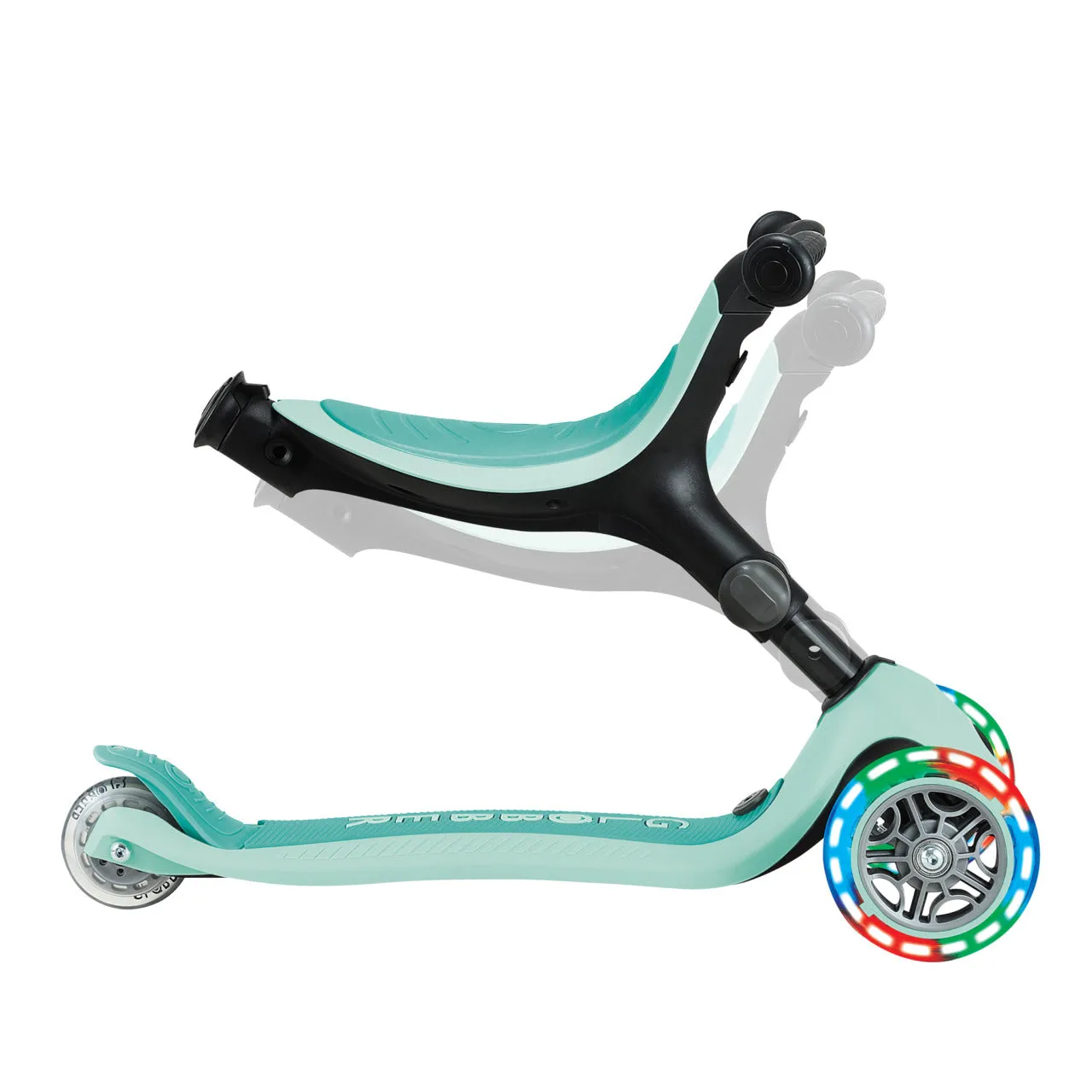 Globber Go Up Active Lights Foldable Scooter - Mint / Dark Mint (15M - 9Y )