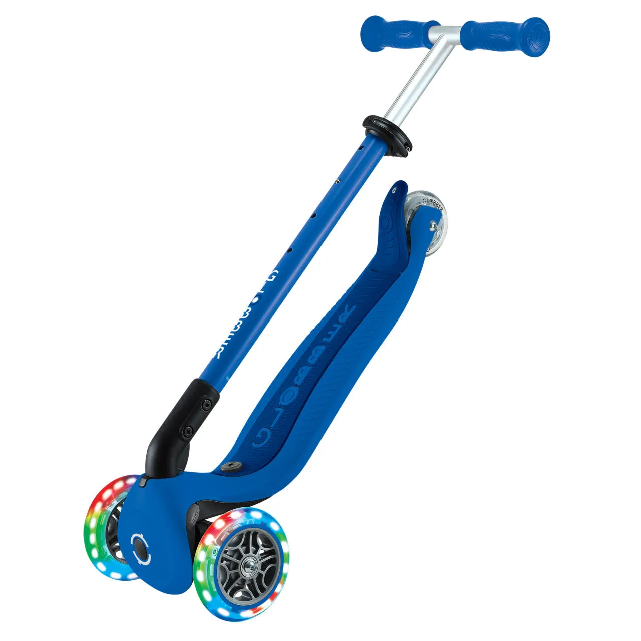 Globber Go Up Active Lights Foldable Scooter - Navy Blue / Dark Navy Blue (15M - 9Y )