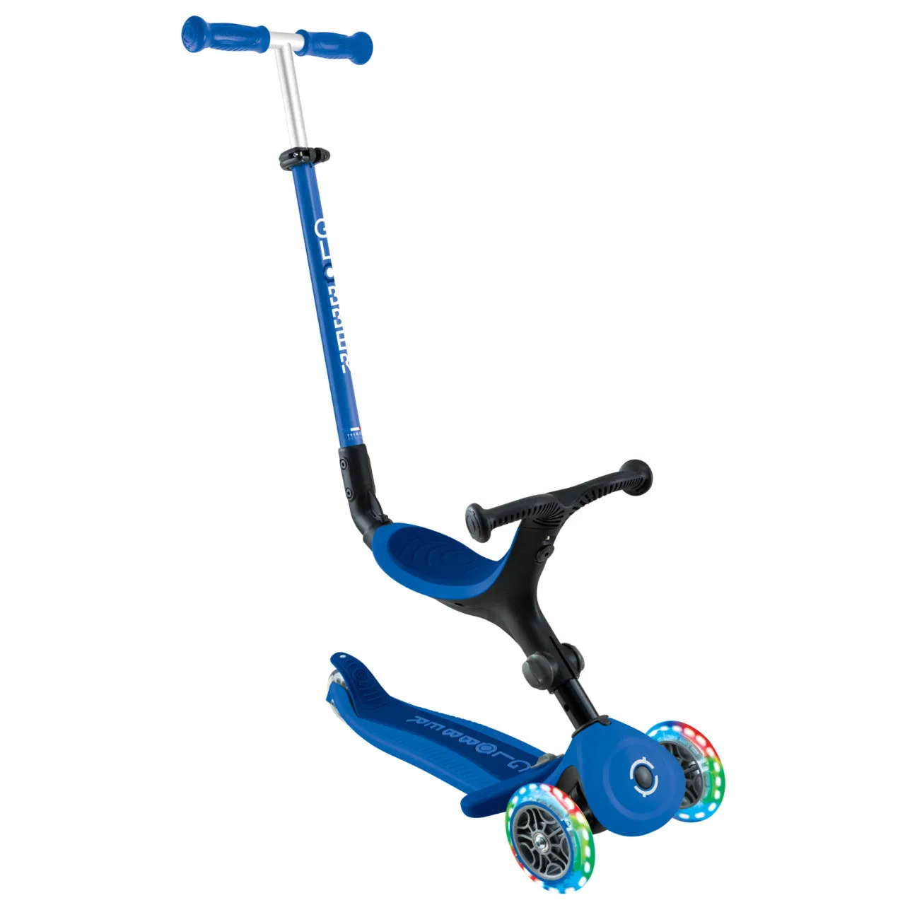 Globber Go Up Active Lights Foldable Scooter - Navy Blue / Dark Navy Blue (15M - 9Y )