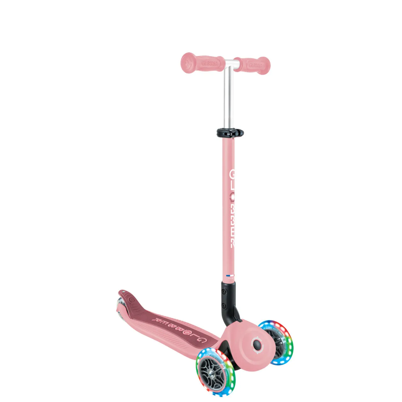 Globber Go Up Active Lights Foldable Scooter - Pastel Pink / Deep Pastel Pink (15M - 9Y )