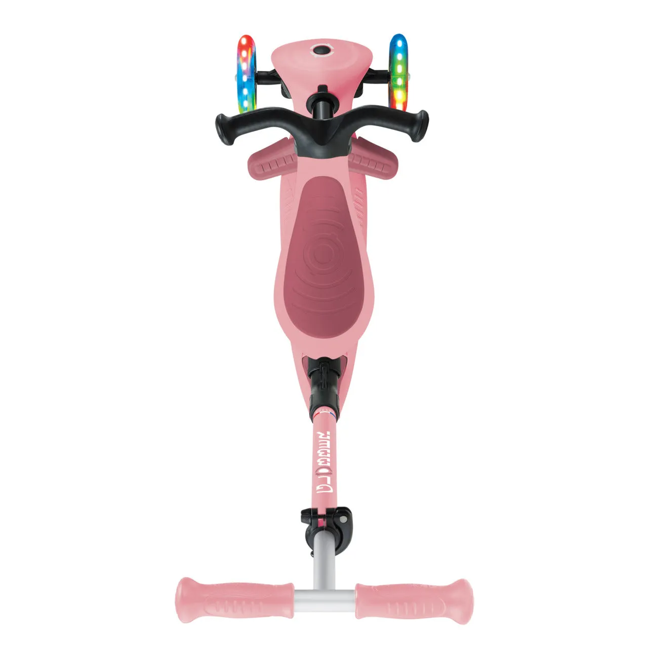 Globber Go Up Active Lights Foldable Scooter - Pastel Pink / Deep Pastel Pink (15M - 9Y )