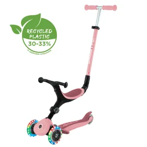 Globber Go Up Active Lights Foldable Scooter - Pastel Pink / Deep Pastel Pink (15M - 9Y )