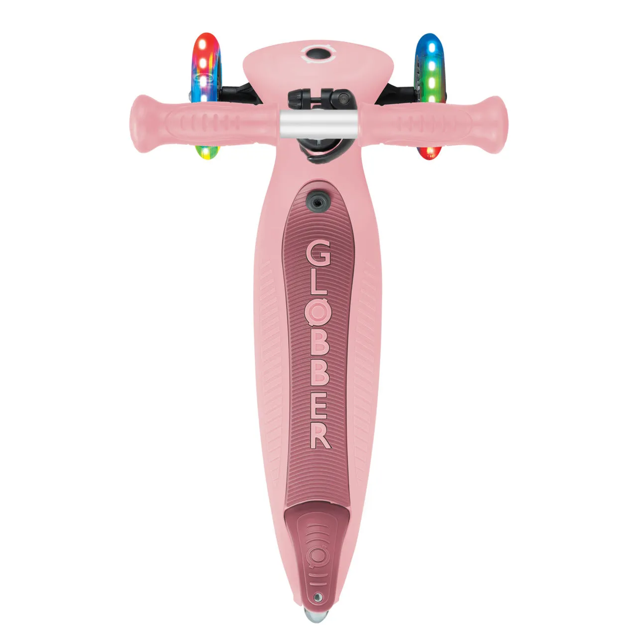Globber Go Up Active Lights Foldable Scooter - Pastel Pink / Deep Pastel Pink (15M - 9Y )