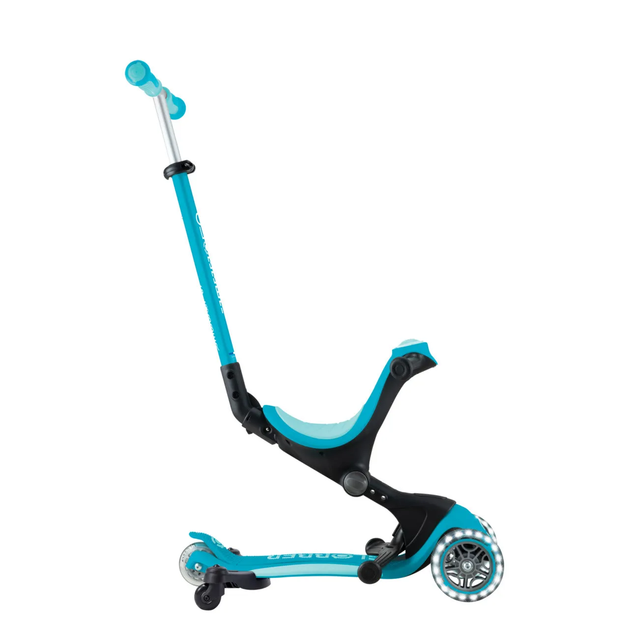 Globber Go Up Deluxe Lights 360° Foldable Scooter - Aqua (15M - 9Y )