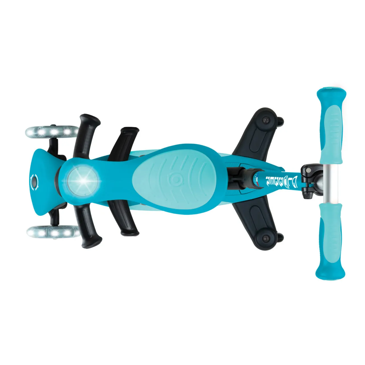 Globber Go Up Deluxe Lights 360° Foldable Scooter - Aqua (15M - 9Y )