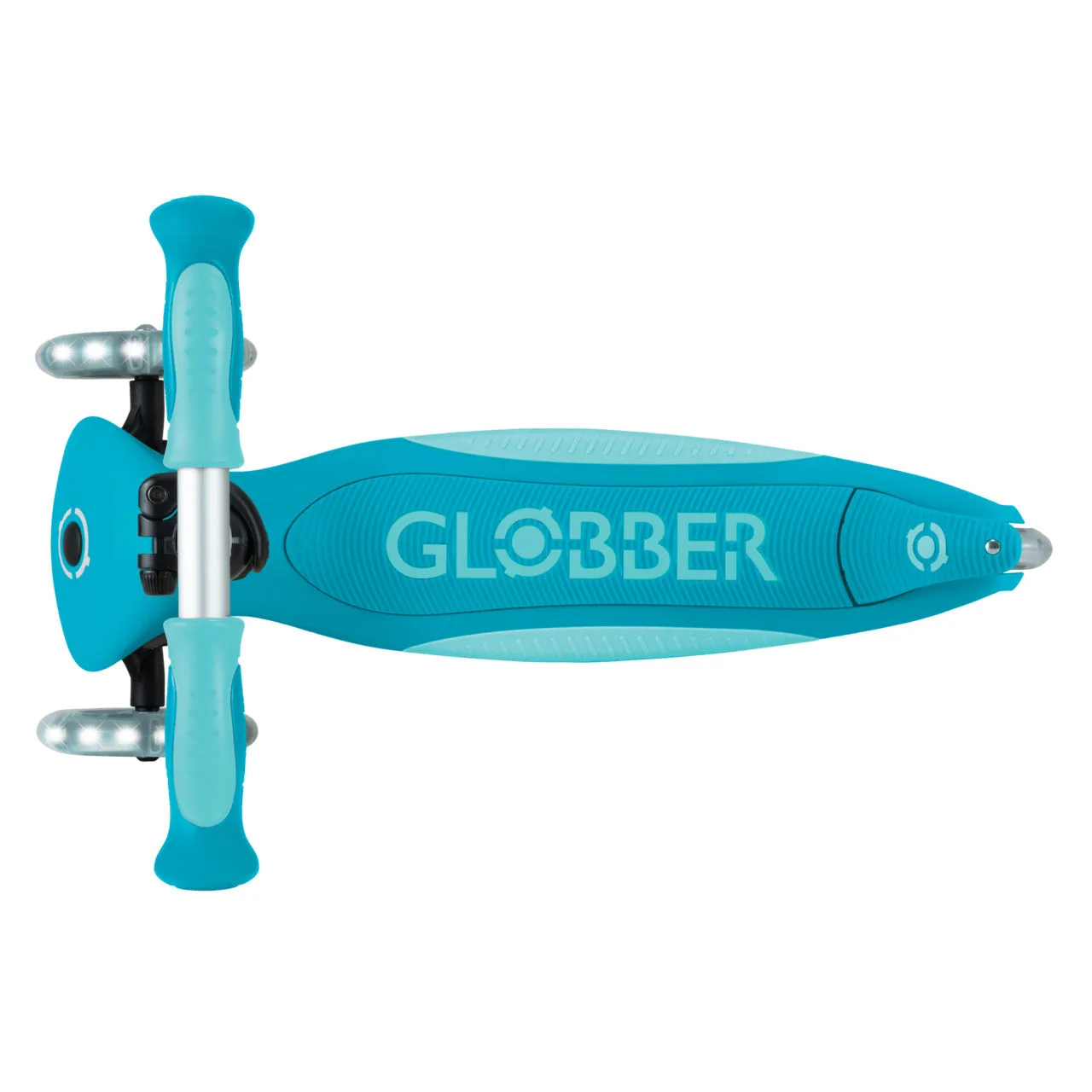 Globber Go Up Deluxe Lights 360° Foldable Scooter - Aqua (15M - 9Y )