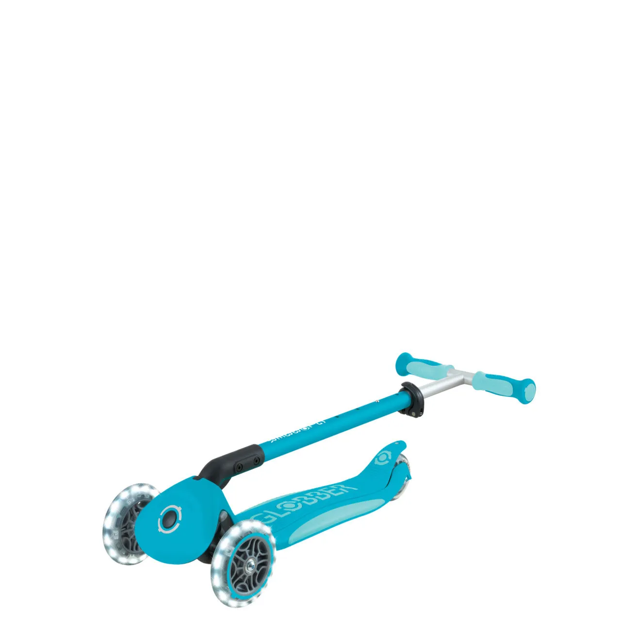 Globber Go Up Deluxe Lights 360° Foldable Scooter - Aqua (15M - 9Y )