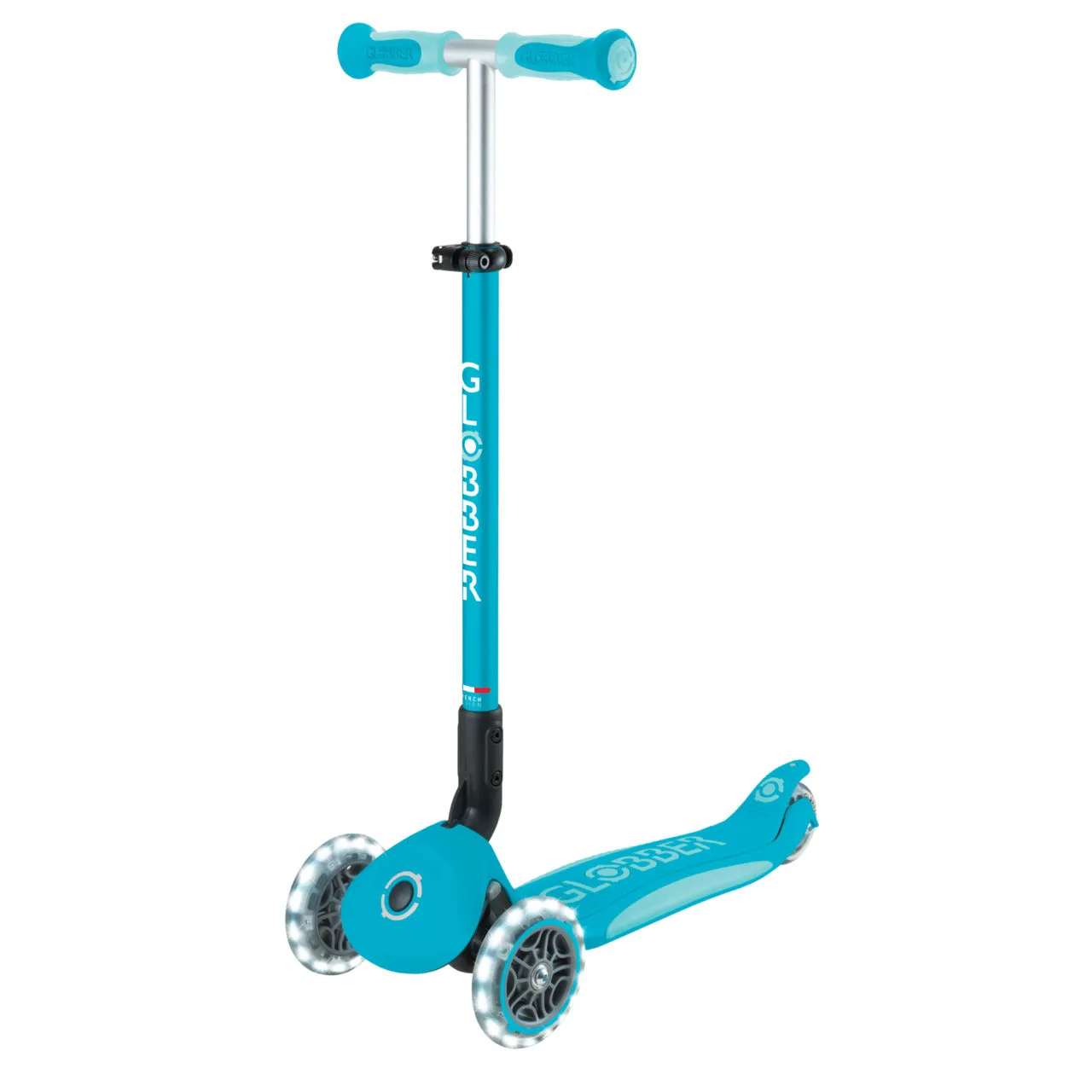 Globber Go Up Deluxe Lights 360° Foldable Scooter - Aqua (15M - 9Y )