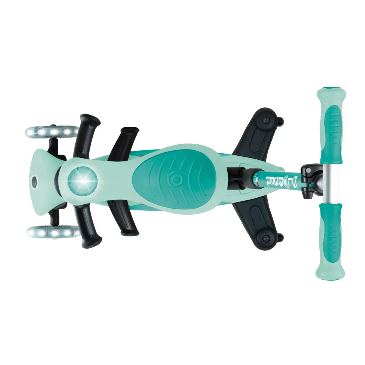 Globber Go Up Deluxe Lights 360° Foldable Scooter - Mint / Pistachio (15M - 9Y )