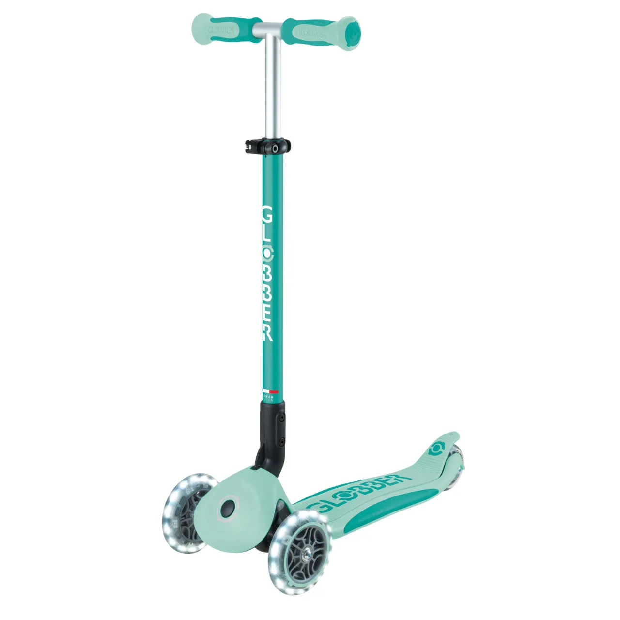 Globber Go Up Deluxe Lights 360° Foldable Scooter - Mint / Pistachio (15M - 9Y )