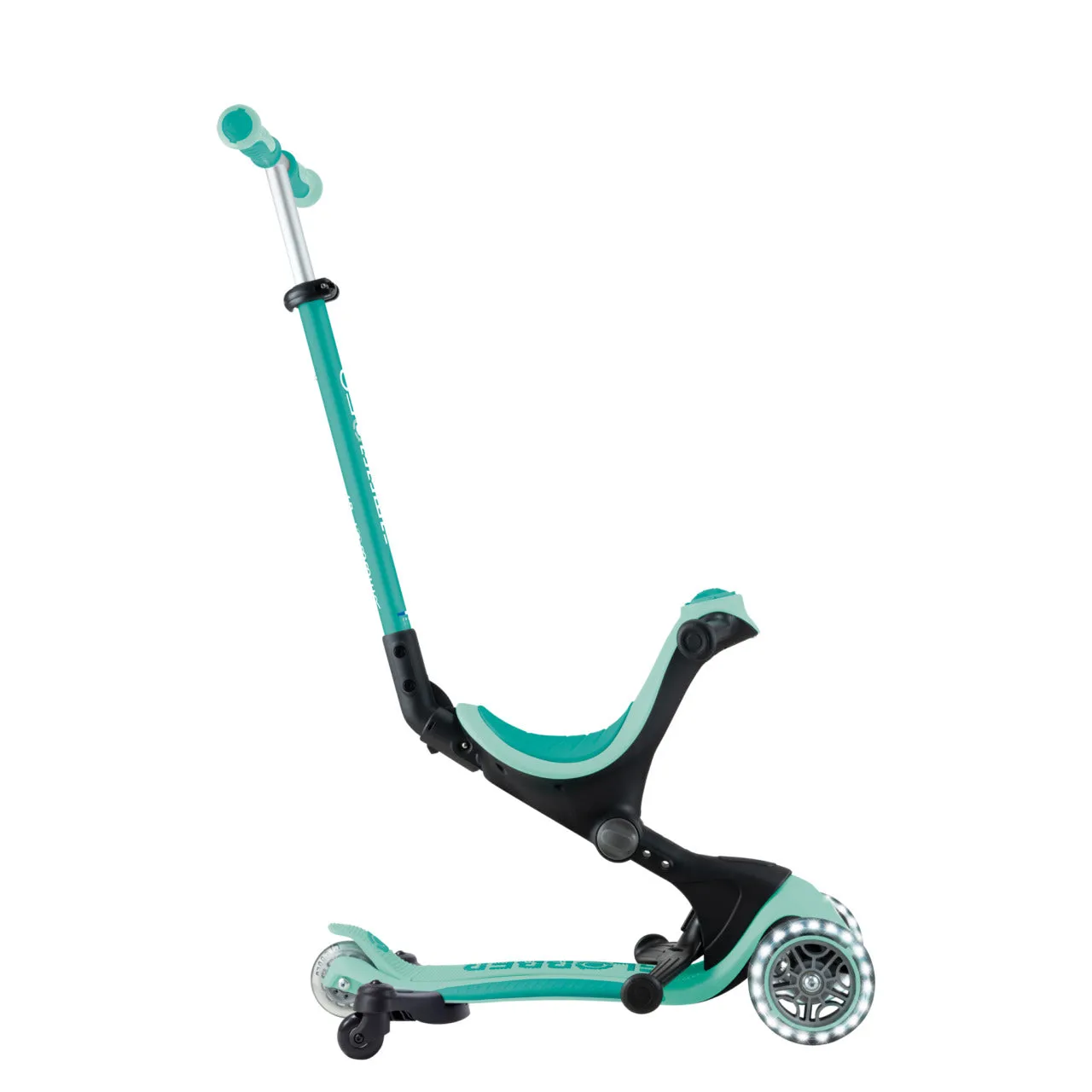 Globber Go Up Deluxe Lights 360° Foldable Scooter - Mint / Pistachio (15M - 9Y )